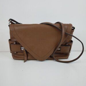 Nicolle Miller Brown Crossbody Bag Purse Floral Lining